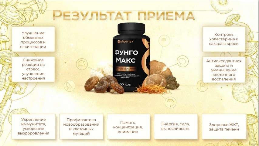 ФунгоМакс комплекс экстрактов грибов Agenyz